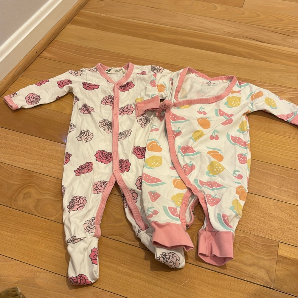 Monica and Andy sleep and play organic cotton baby outfits, 3-6 months